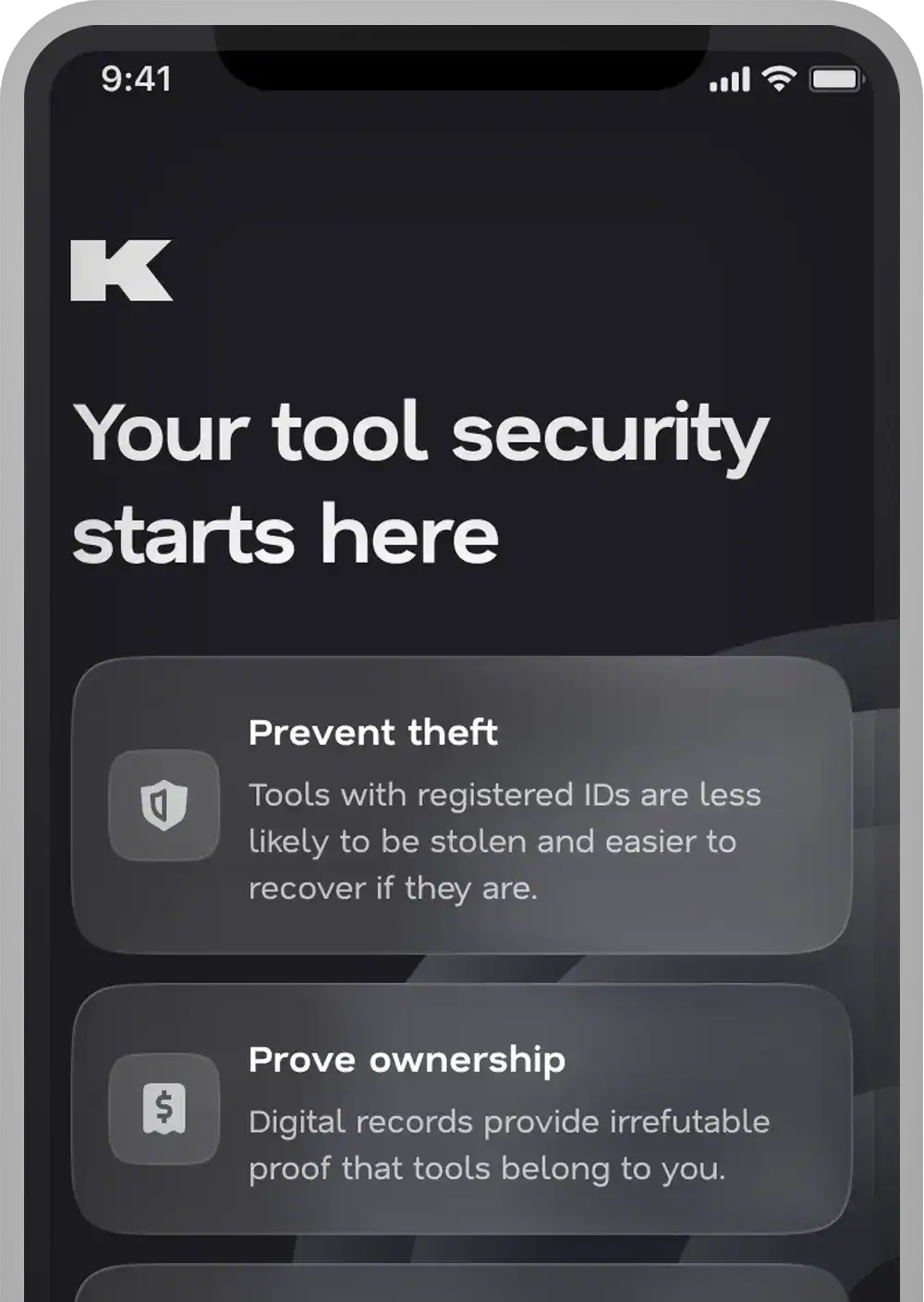 Prevent tool theft with Kynekt App